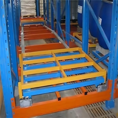 Customized Heavy Duty Push Back Pallet Racking Solution Epoxy Coated Adjustable Beam Levels 500-1200mm Depth