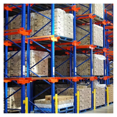 Warehouse Drive In Drive Through Racking System With Epoxy Electrostatic Painting Surface