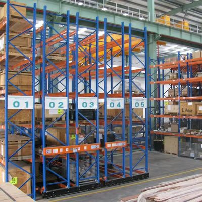 Υψηλής πυκνότητας σύστημα κινητών ράφων 15m ύψος 30000kg/στρώμα