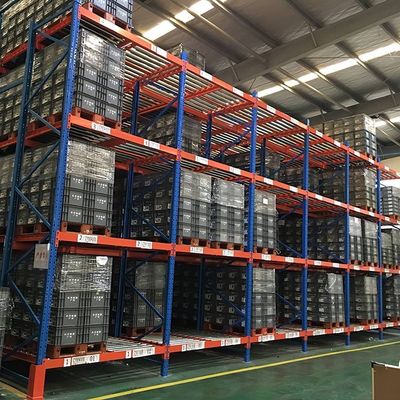 Αποθήκευση ατσάλινων παλέτων Fifo Flow Rack για εξοπλισμό αποθήκης